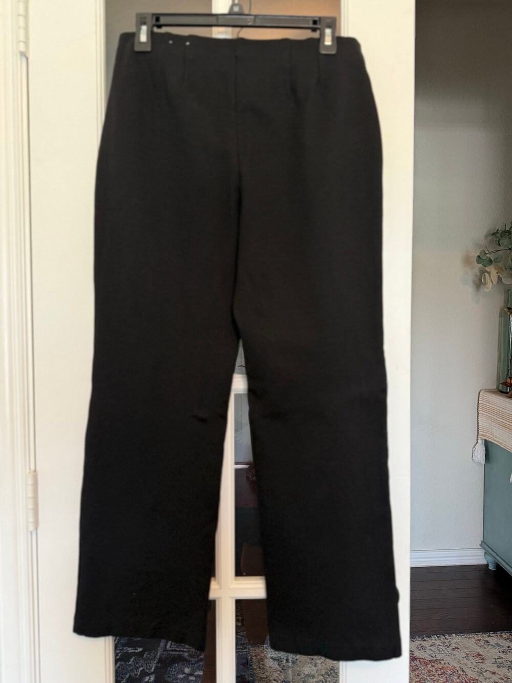 Coldwater Creek Classic Fit Black Knit Pants Petite PM 10-12 Stretch Straight
